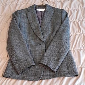 Tahari Gray plaid blazer size 4 women's